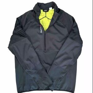 Women’s Reebok Gray Hexawarm Quarter Zip Large Pullover Running Thumb Holes